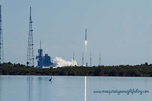 Cape Canaveral Rocket Launch seen from the Mosquito Lagoon